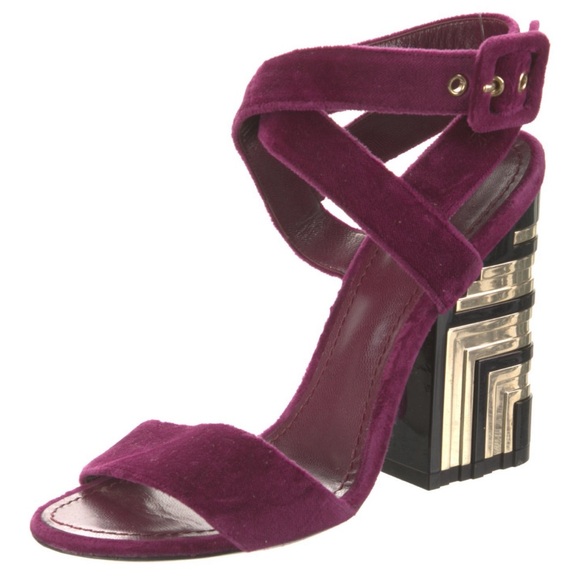 Louis Vuitton purple strappy monumental heel size 35.5 - Picture 2 of 5